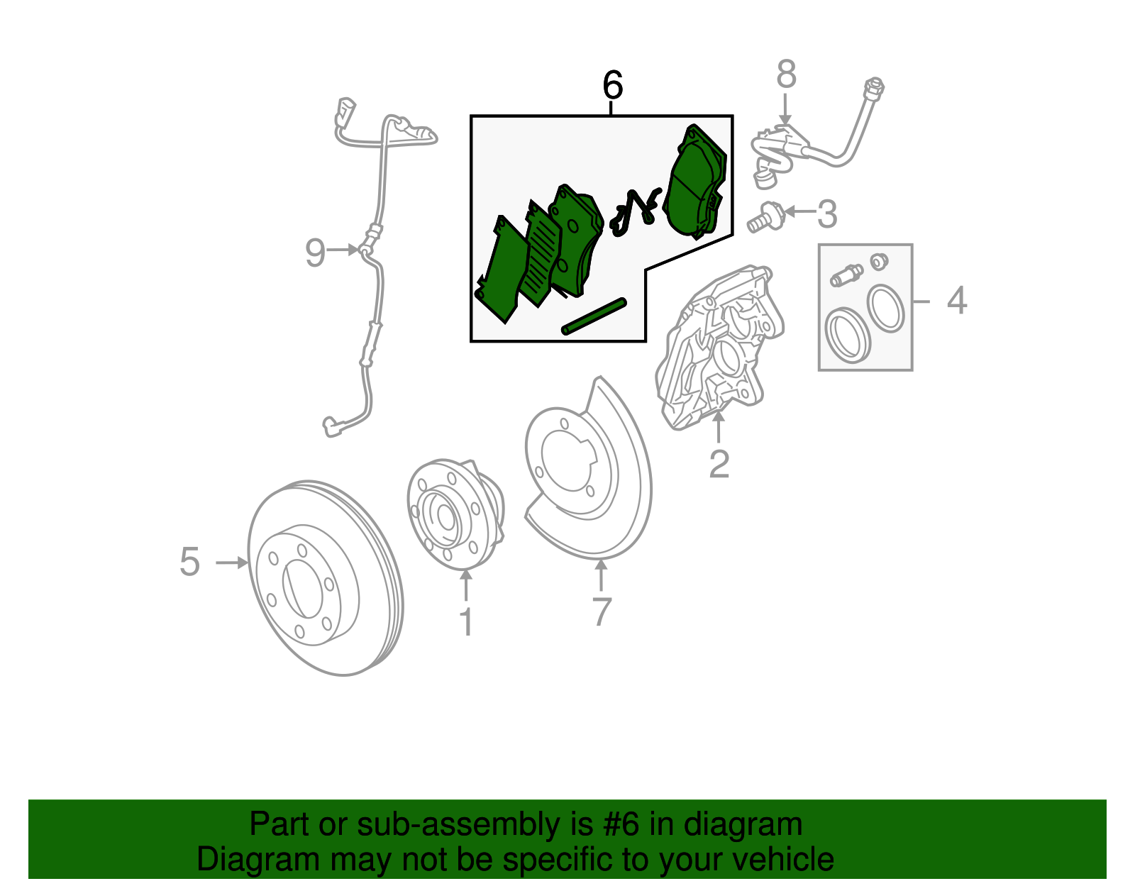 Front Disc Brake Pad Set with Springs, Clips, Pins and Shims - GM (19356362)