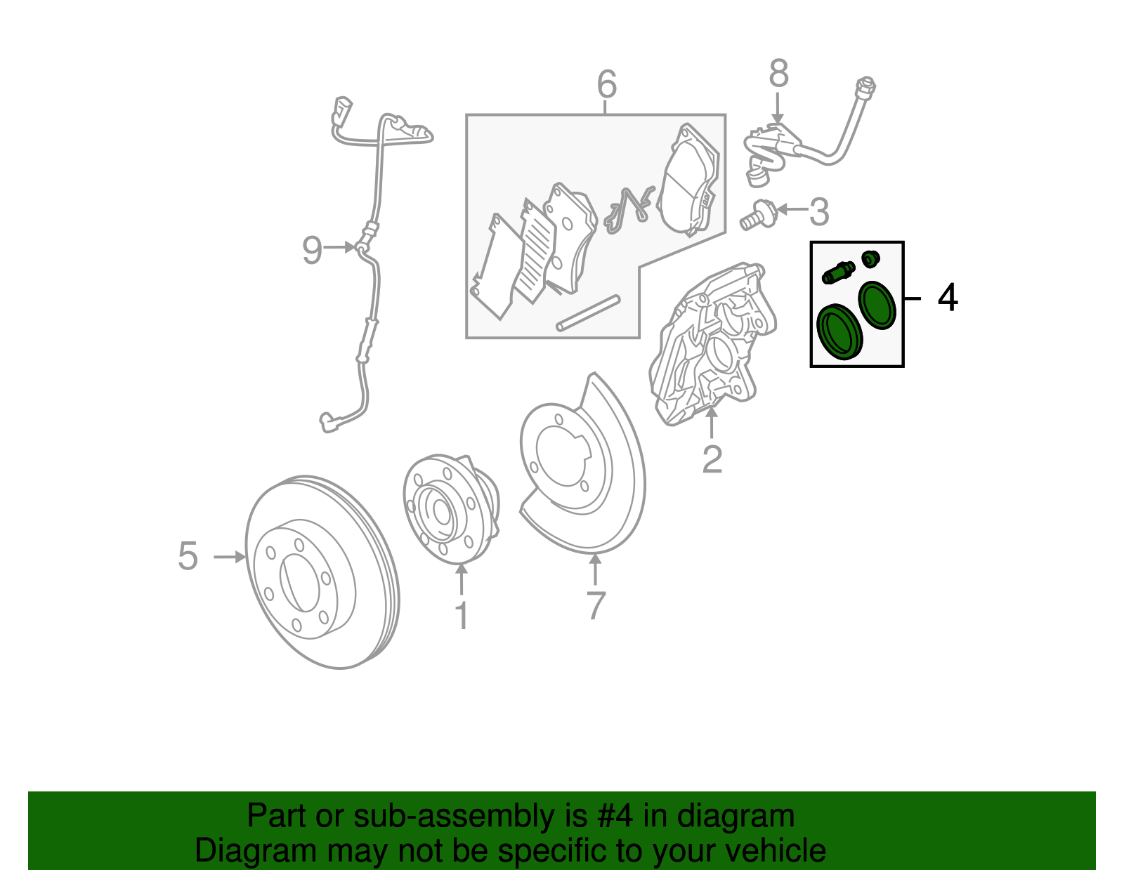 Caliper Kit, Front Brake - GM (15240789)