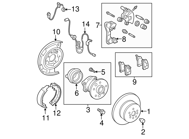 Genuine Toyota 46540-20070 Parking Brake Shoe Assembly