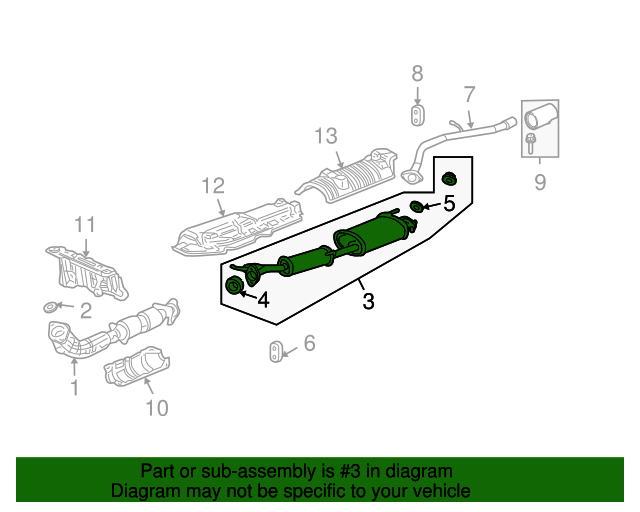 18030SCVA02 Muffler, Ex 20072011 Honda Element Honda Car Parts