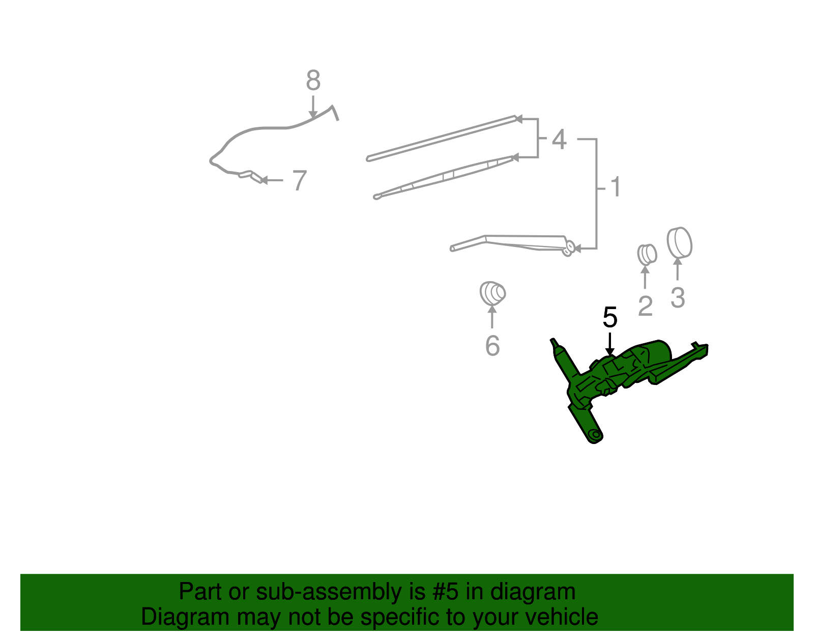 Rear Window Wiper Motor - GM (19329491)