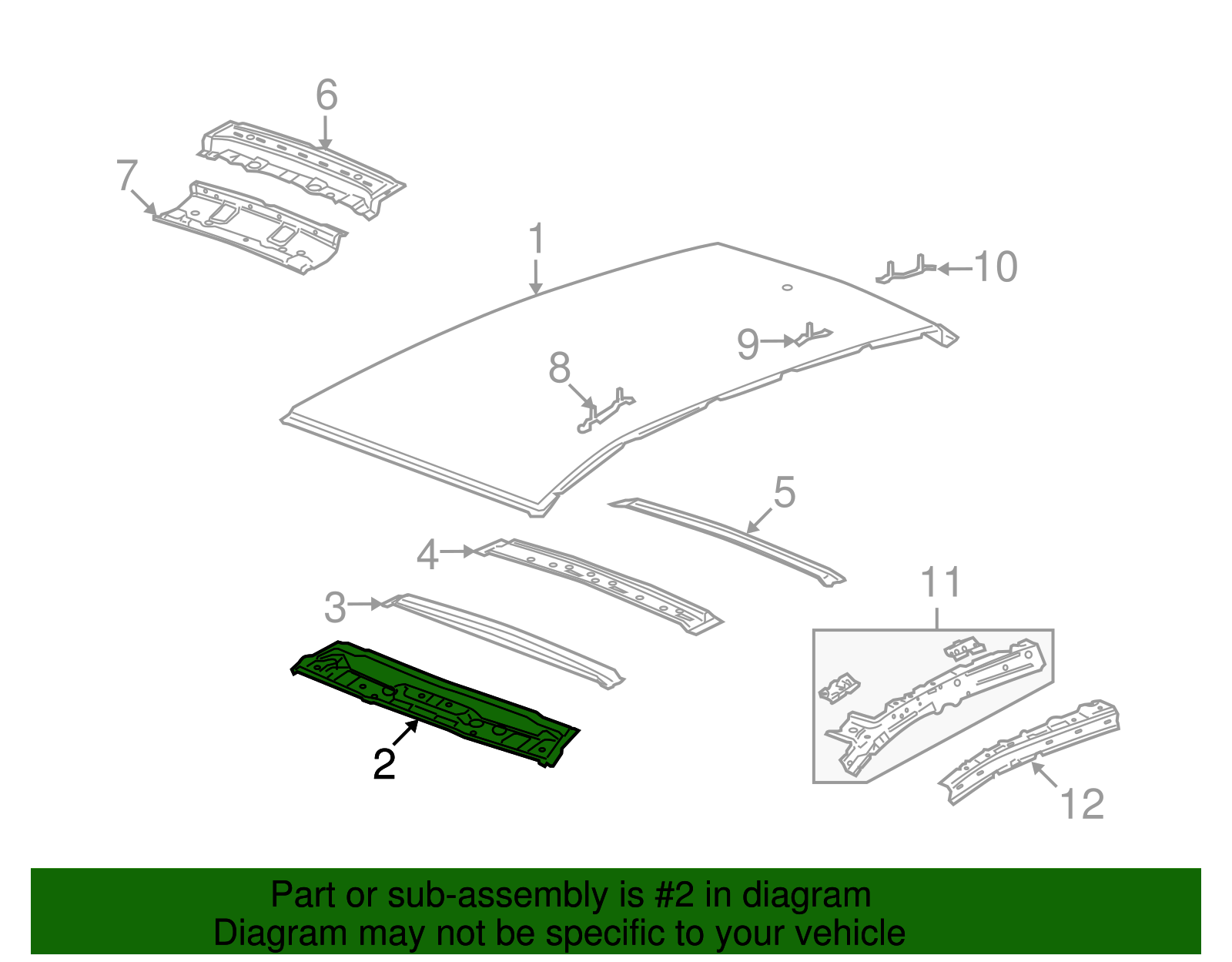 Roof Front Header Panel - GM (96464389)