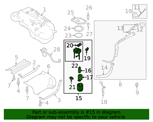 20162021 Kia Sportage Fuel Pump Assembly 31120 D3500 Kia Parts Store