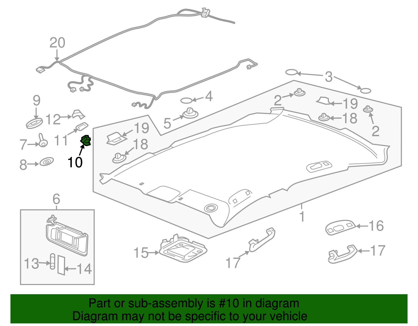 Shale Sun Visor Support - Buick (90925499)