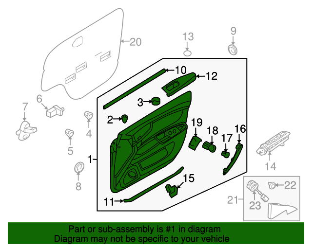 20092010 Kia Optima Door Trim Panel 82301 2G7624S