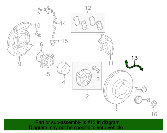 20072013 Toyota Disc Brake Hydraulic Hose 90947A2016 Toyota Parts