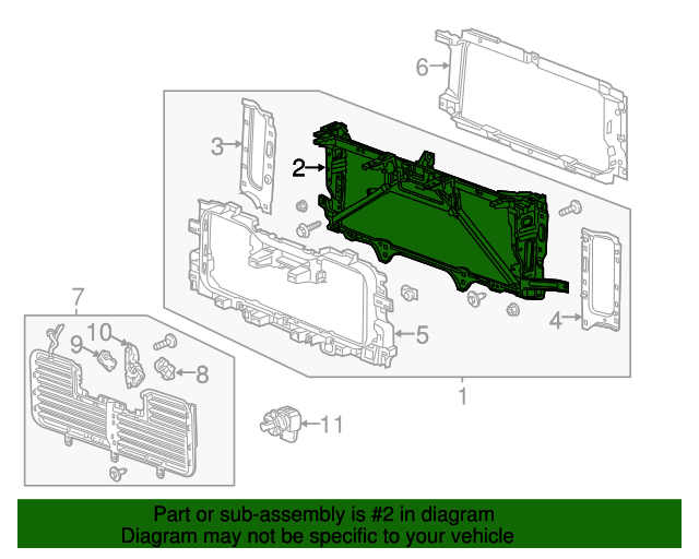 2016-2019 GM Radiator Support Panel 23343970 | TascaParts.com