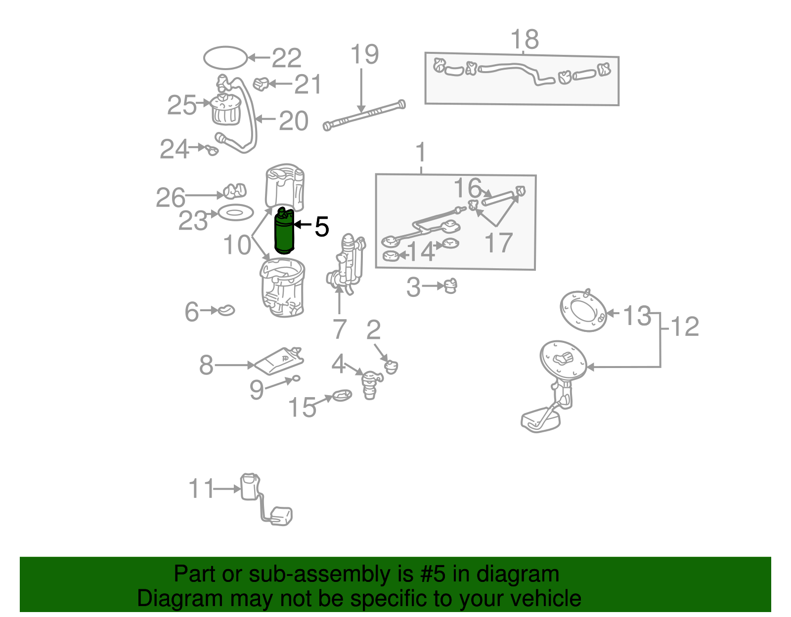 Delphi Premium Fuel Pump For 2001-2004 Toyota Sequoia – 12V Electric With Strainer & Harness