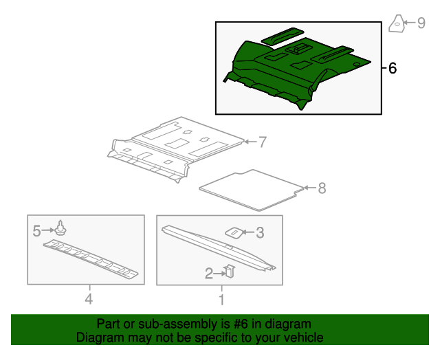 25783706 GM Ebony Rear Floor Panel Carpet GM Parts Store