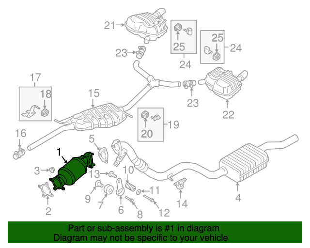 4M0254252SX Catalytic Converter 20172022 Audi Audi Parts Store