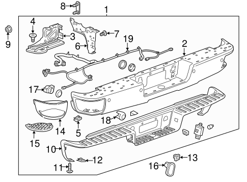 Bumper & Components - Rear 2014 Chevrolet Silverado 1500 OEM – New ... Bumper & Components - Rear 2014 Chevrolet Silverado 1500 OEM – New ...