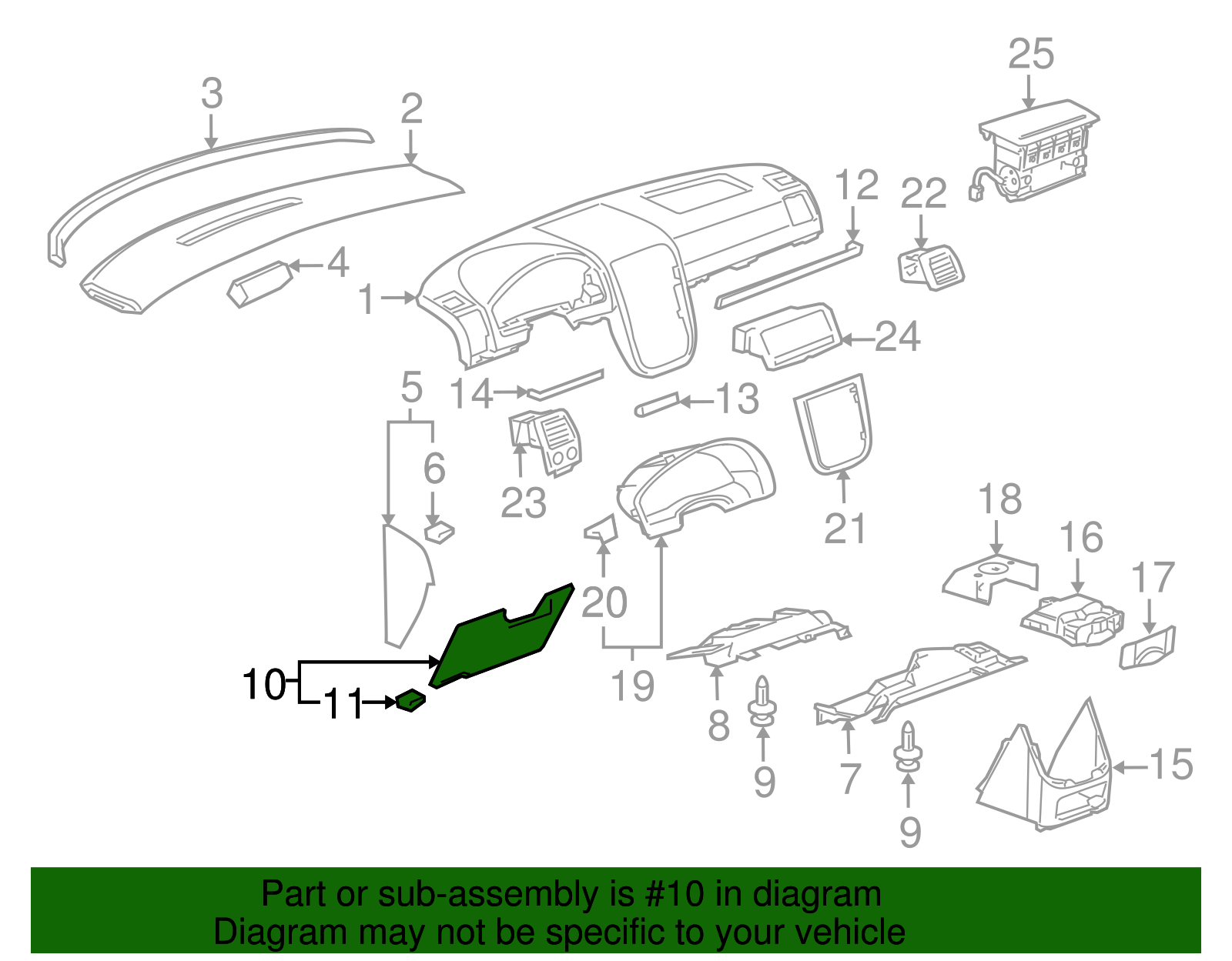 Knee Bolster - Buick (25789440)