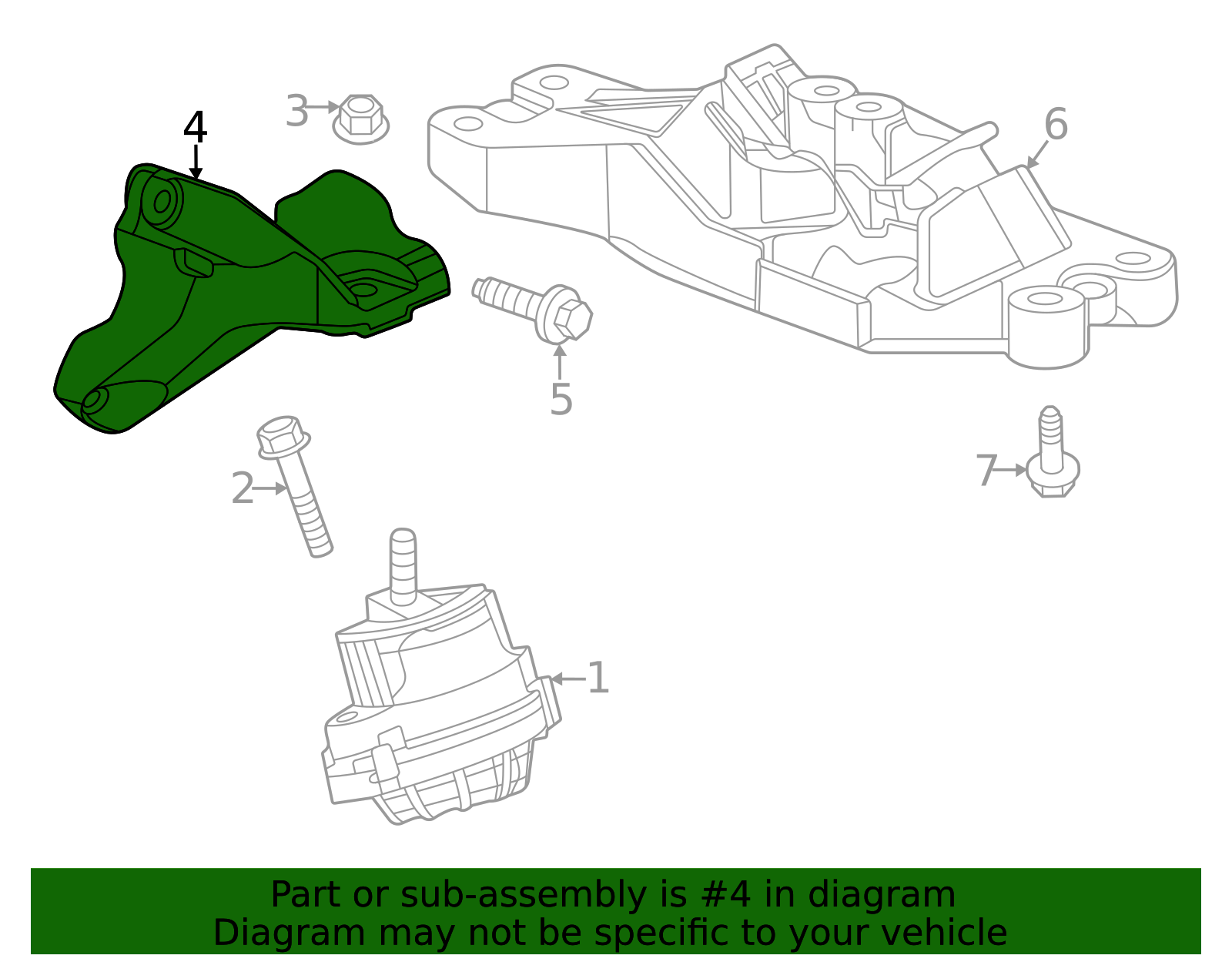 Driver Side Engine Mount Bracket - Cadillac (84146173)