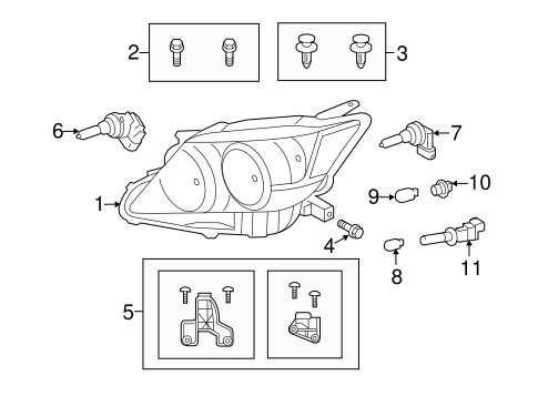 Headlamp Components for 2011 Scion tC #0