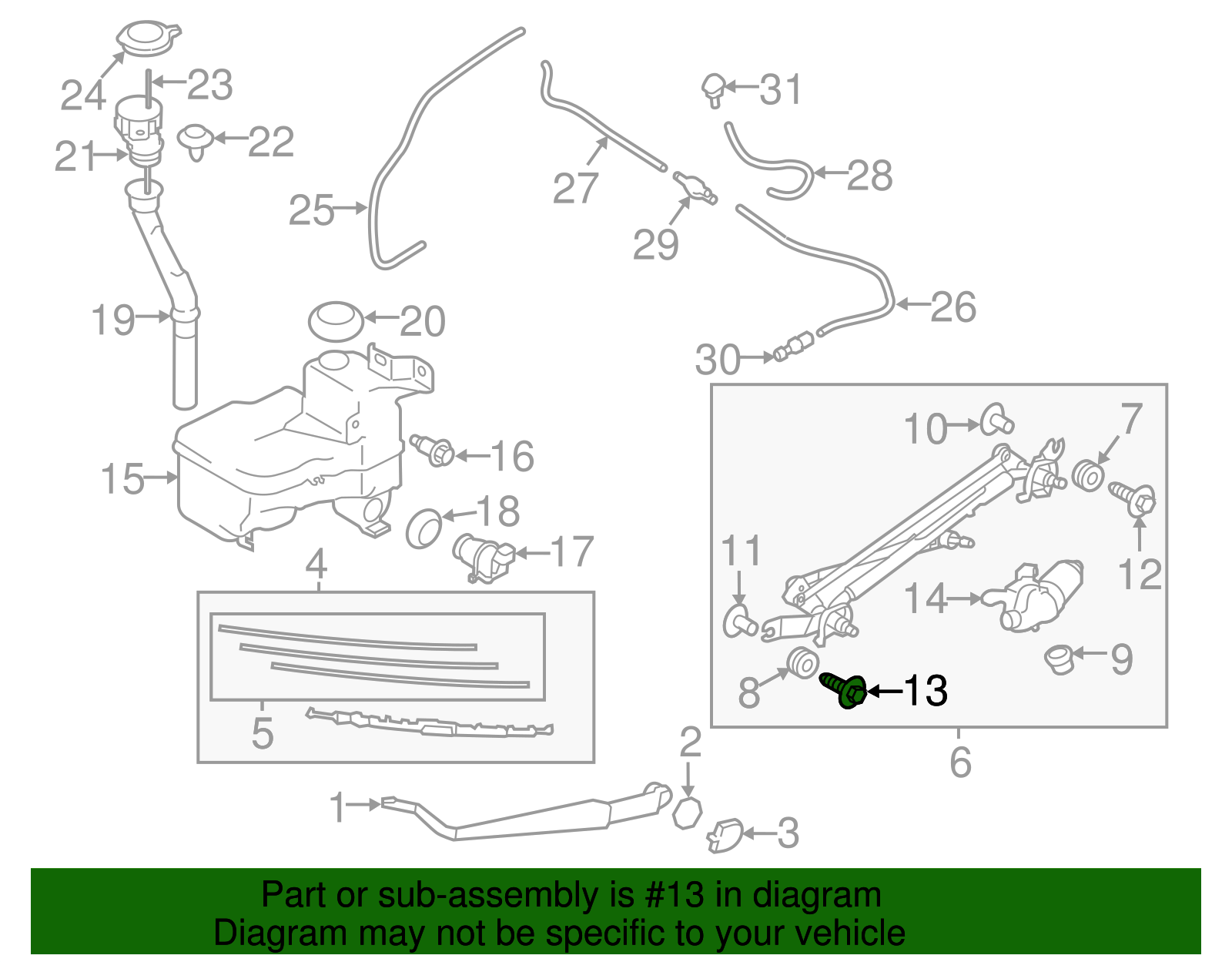Wiper Linkage Bolt - Scion (SU003-02860)