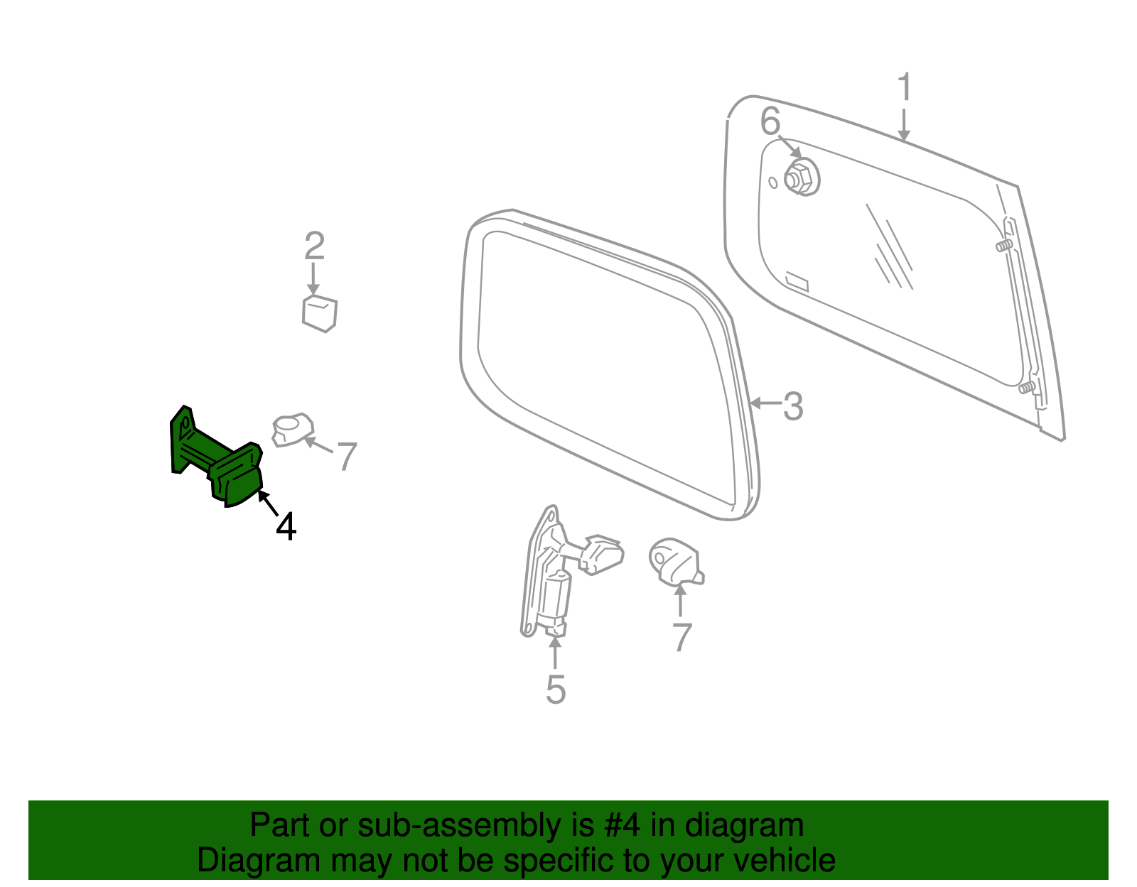 Black Body Side Rear Window Latch - GM (10339796)