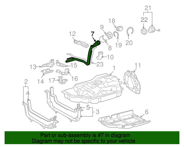 7721048170 Fuel Filler Hose 20062007 Toyota Highlander OEM