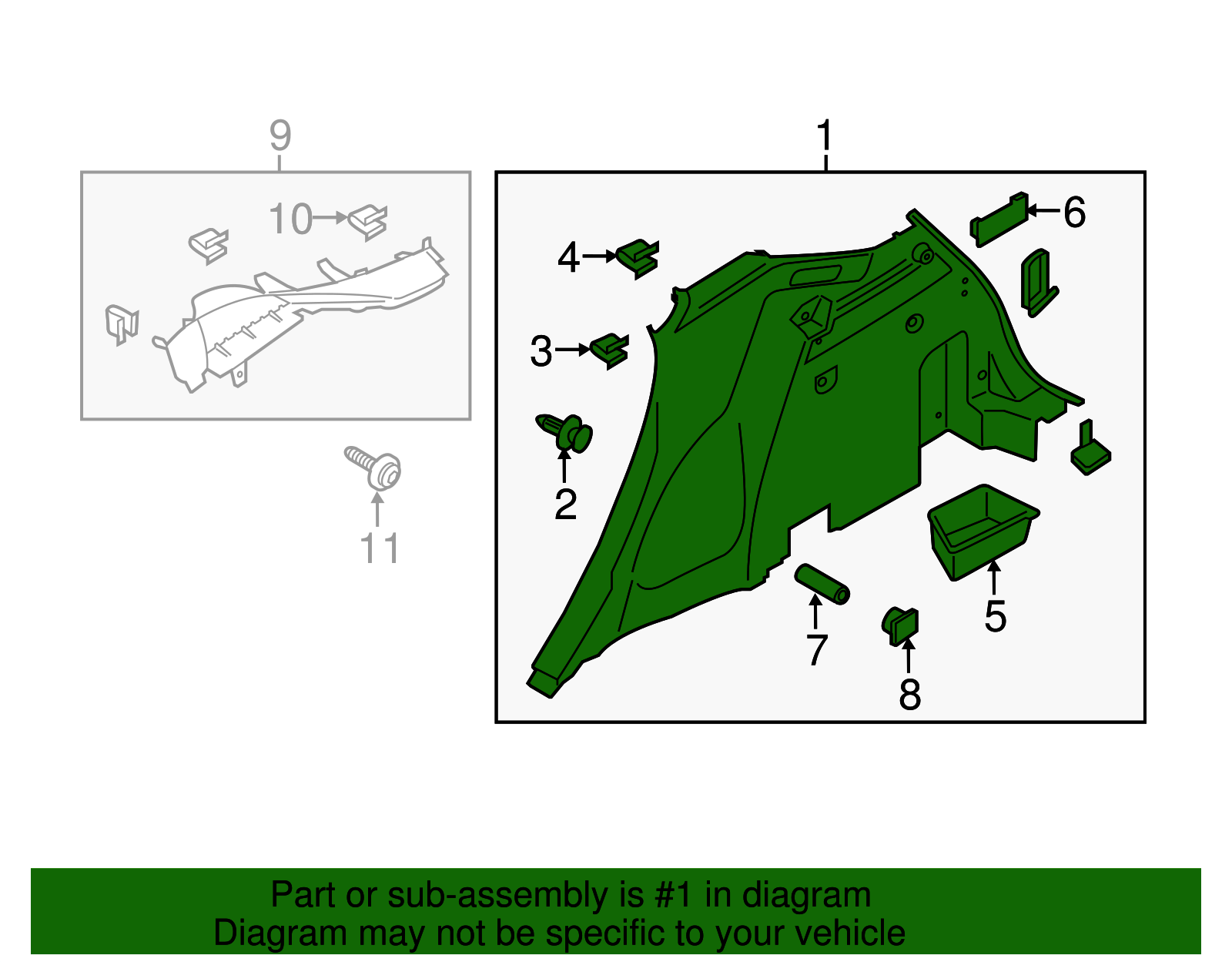 Quarter Trim Panel - Ford (GJ7Z-7831013-BK)