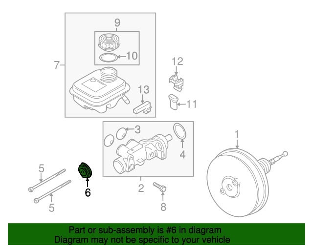 WHT-000-428 - Master Cylinder Lock Nut 2008-2015 Audi R8 | Audi OEM Parts
