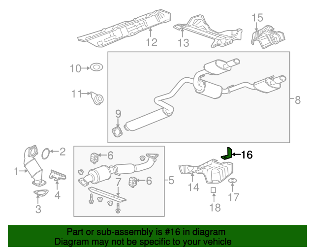 20132016 Buick Verano Exhaust Heat Shield Bracket 13314036