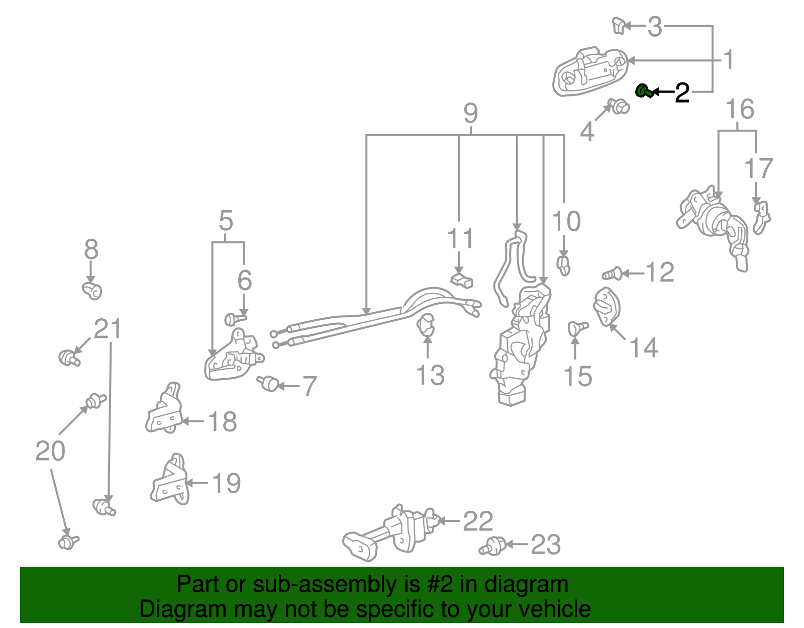 Handle, Outside Cushion - Scion (90541-04018)