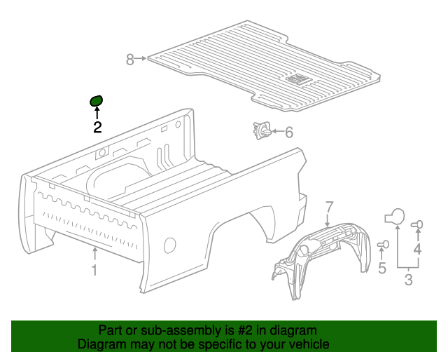 20142024 GM Cargo Carrier Pickup Box Side Rail Hole Plug 15891612 GM