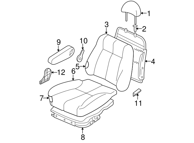 Genuine Hyundai 88460-25180-FEP Seat Back Covering Front Passenger Side Genuine Hyundai 88460-25180-FEP Seat Back Covering Front Passenger Side