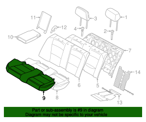 52-20-7-309-683 - Seat Cushion Cover 2012-2018 BMW | AutoNationParts.com