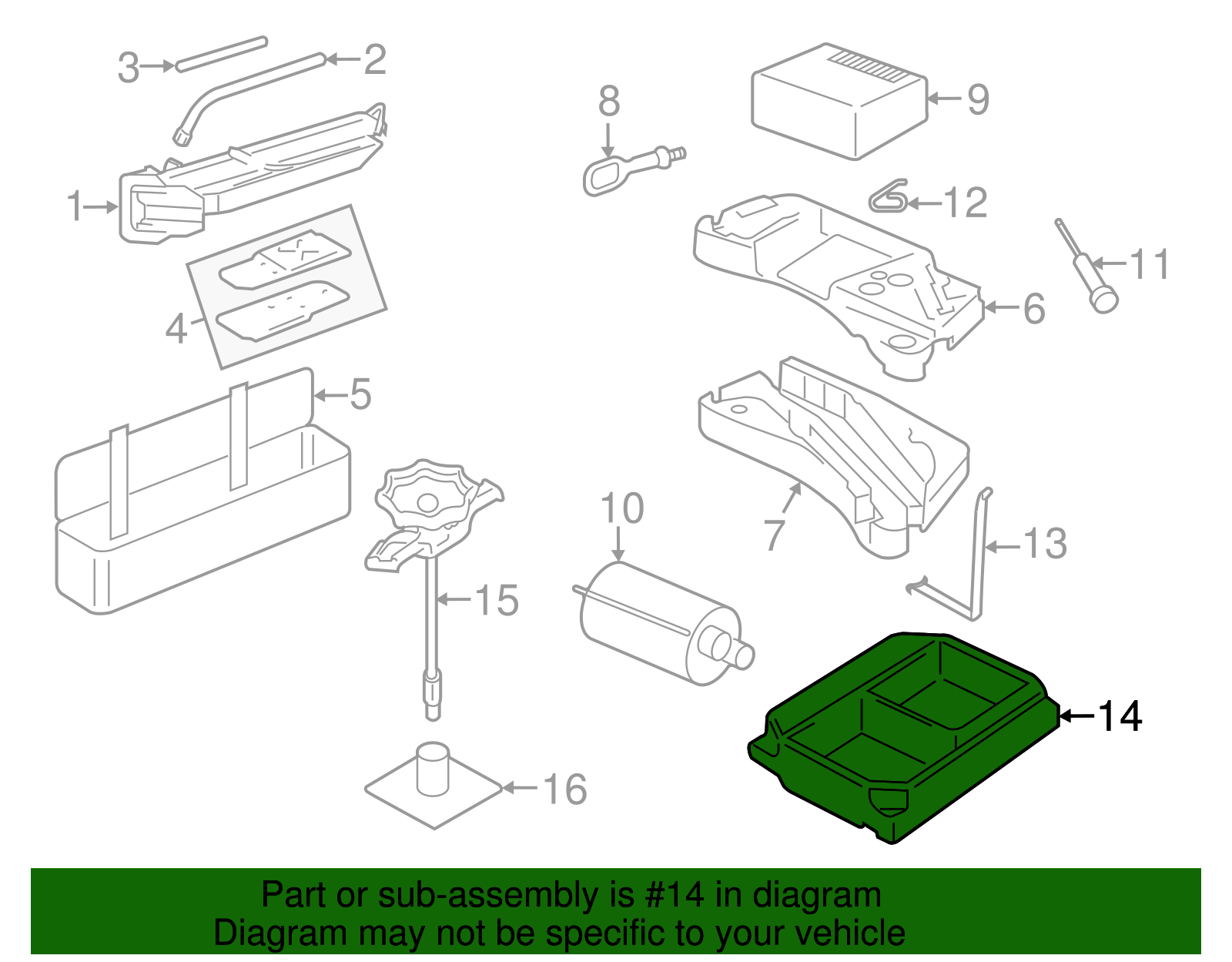 Storage Compartment - Volkswagen (7P6-012-112-E)