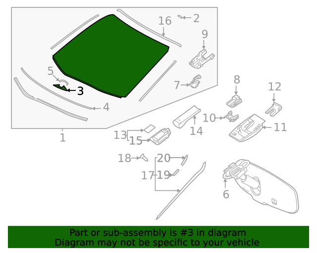 20212023 Toyota Sienna Windshield Spacer 5611608010 Toyota Parts Center