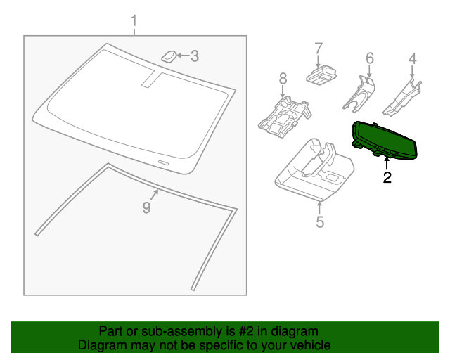 2010-2022 GM Inside Rearview Mirror 13584893 | OEM Parts Online