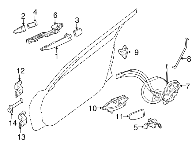 New OEM Nissan Left Exterior Door Handle Base – 80611-9BL0A – Fits Frontier, Pathfinder, Xterra (2005-2021)