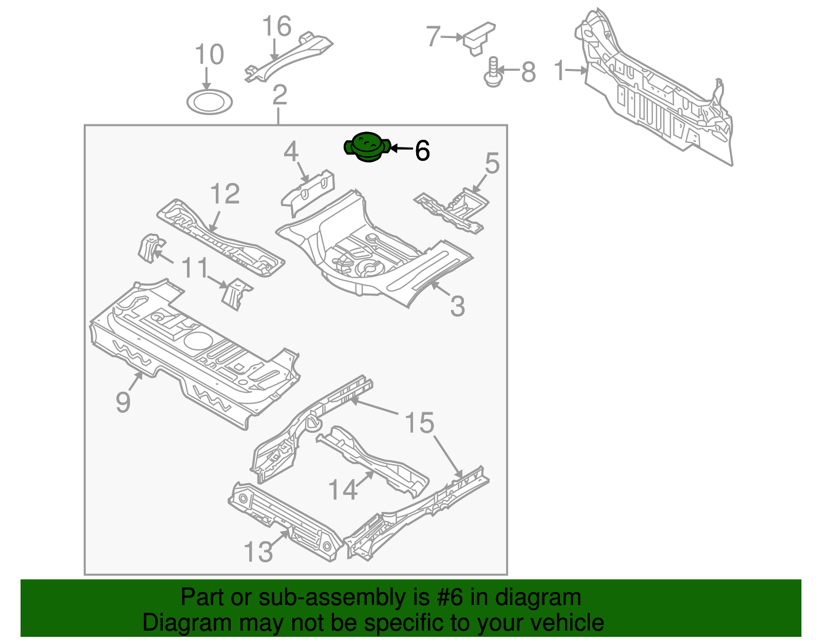 Spare Wheel Compartment Bracket - GM (96532577)