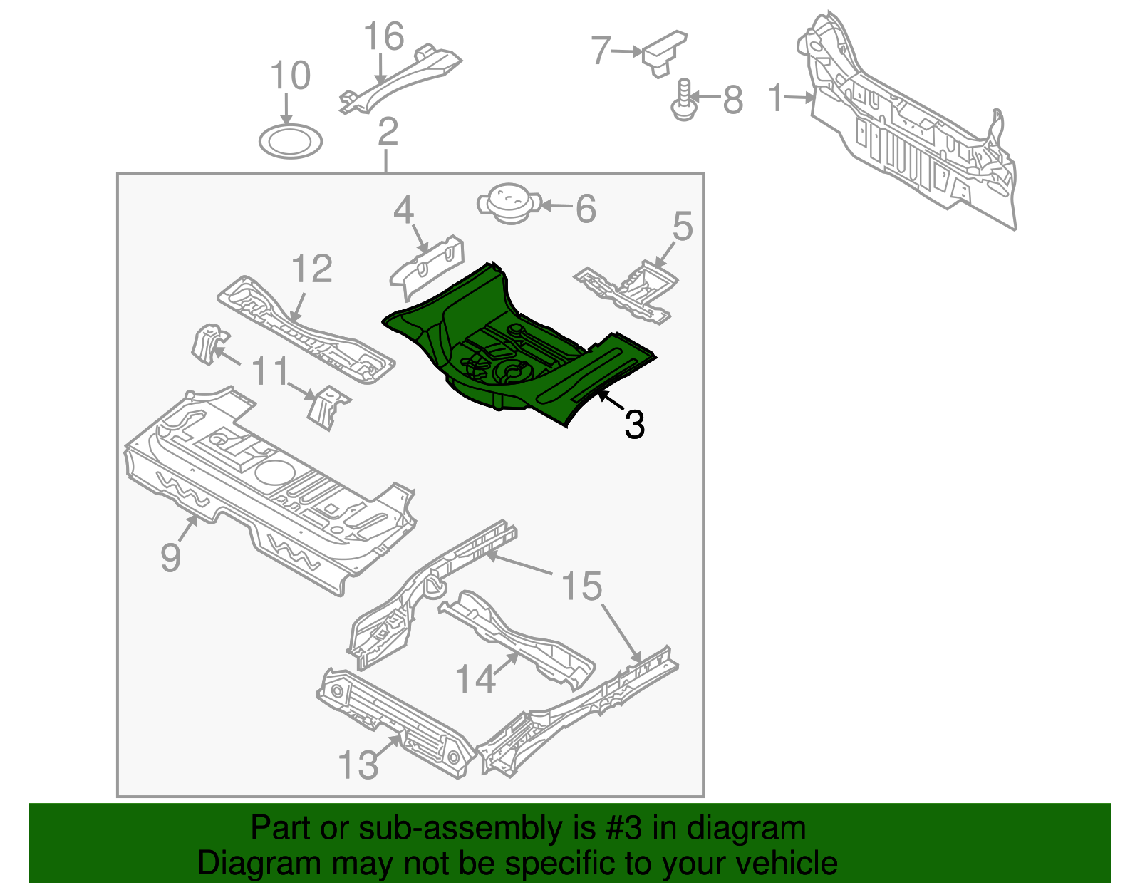 Rear Floor Panel - GM (96813453)