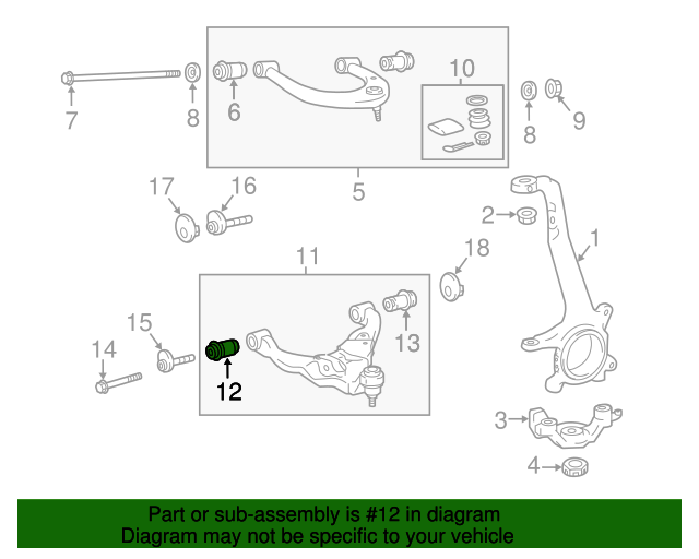 20162023 Toyota Lower Control Arm Front Bushing 4865404050