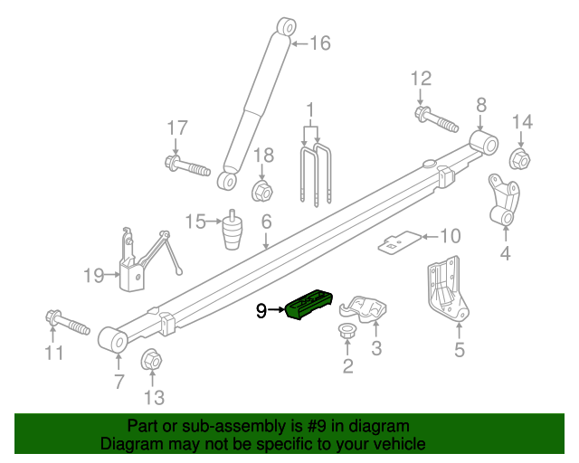 Leaf Spring Spacer GM (22834507)