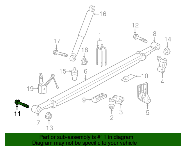 20142020 GM Leaf Spring Front Bolt 11561309