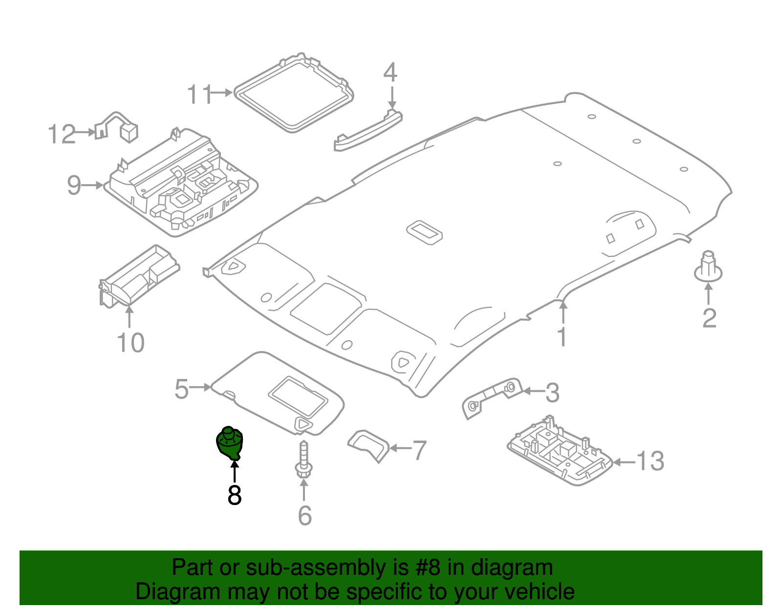Clip Parasole Per Nissan Qashqai, Juke, X-Trail, Leaf | 2 Pezzi | Ricambio Originale 96409BC402 - Foto 6