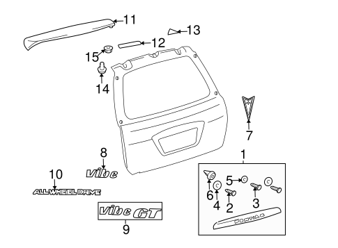 Exterior Trim - Lift Gate for 2008 Pontiac Vibe #0