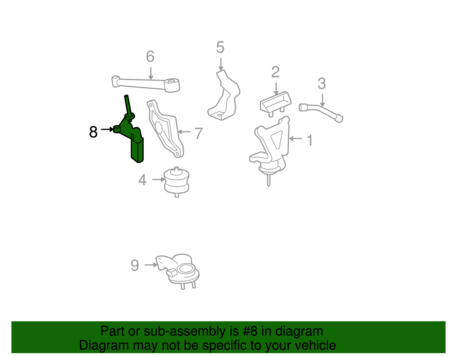 Engine Mount Strut Body Side Bracket - Buick (25749805)