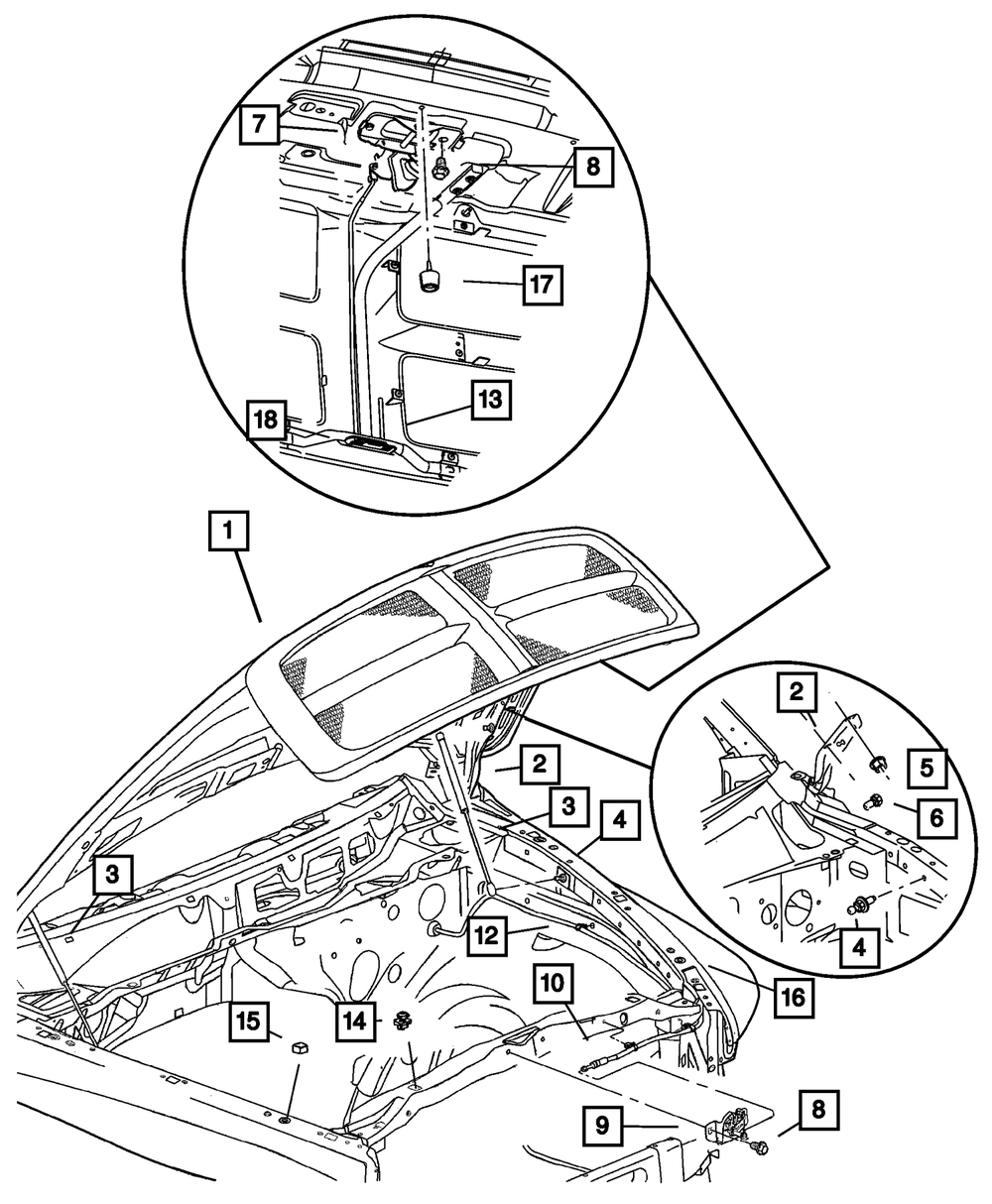 Dodge Dakota Ram 1500 2500 Hood Latch Catch And Striker New OEM 55275843AB