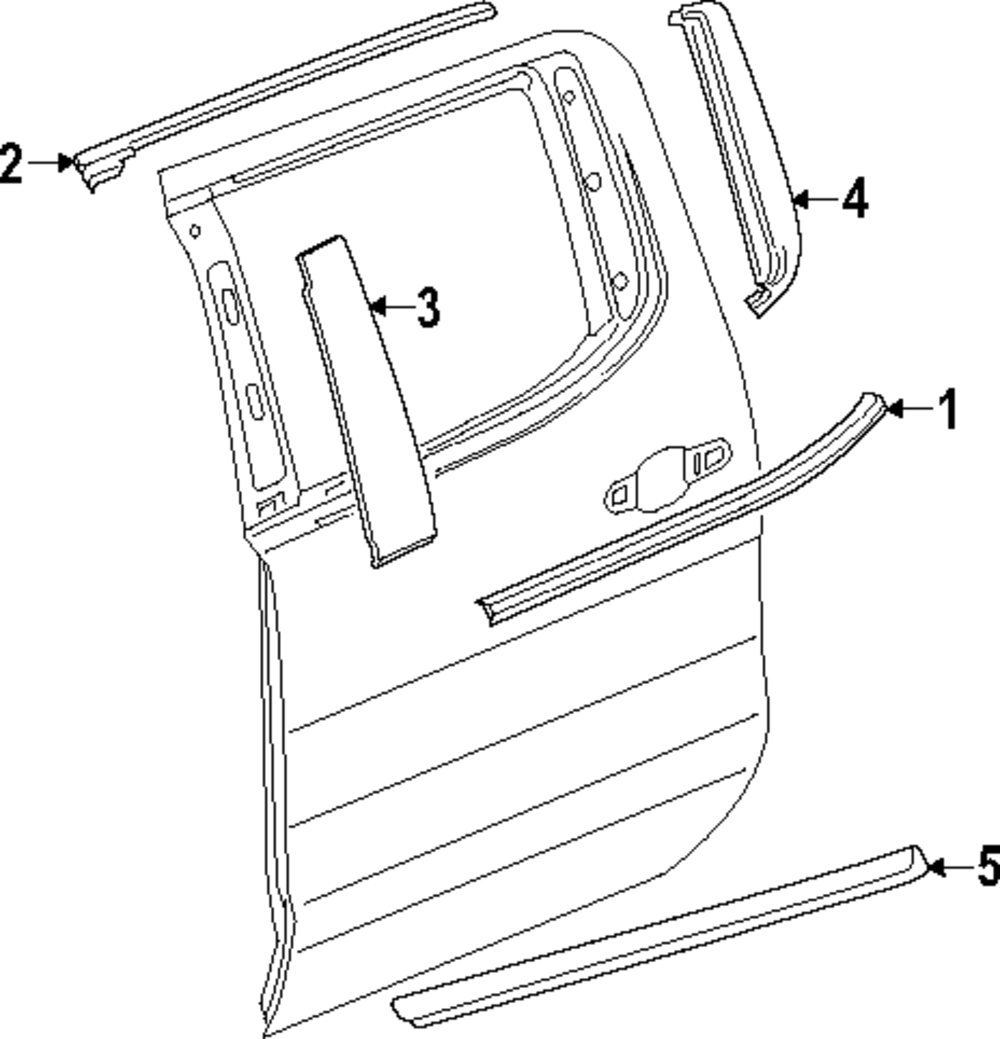 Rear Passenger Side Door Molding - GM (87865296)