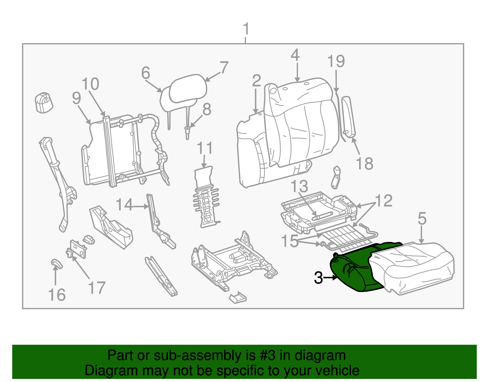 Pad, P/Seat Cushion - GM (88938615)
