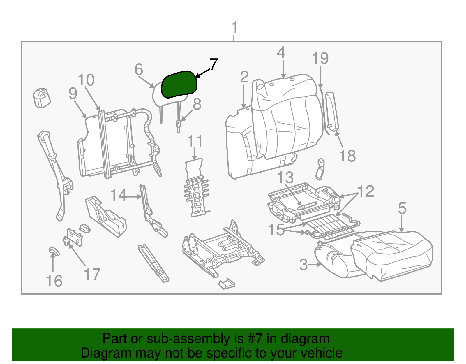 Cover, P/Seat Cushion                       *Graphite - GM (88938419)
