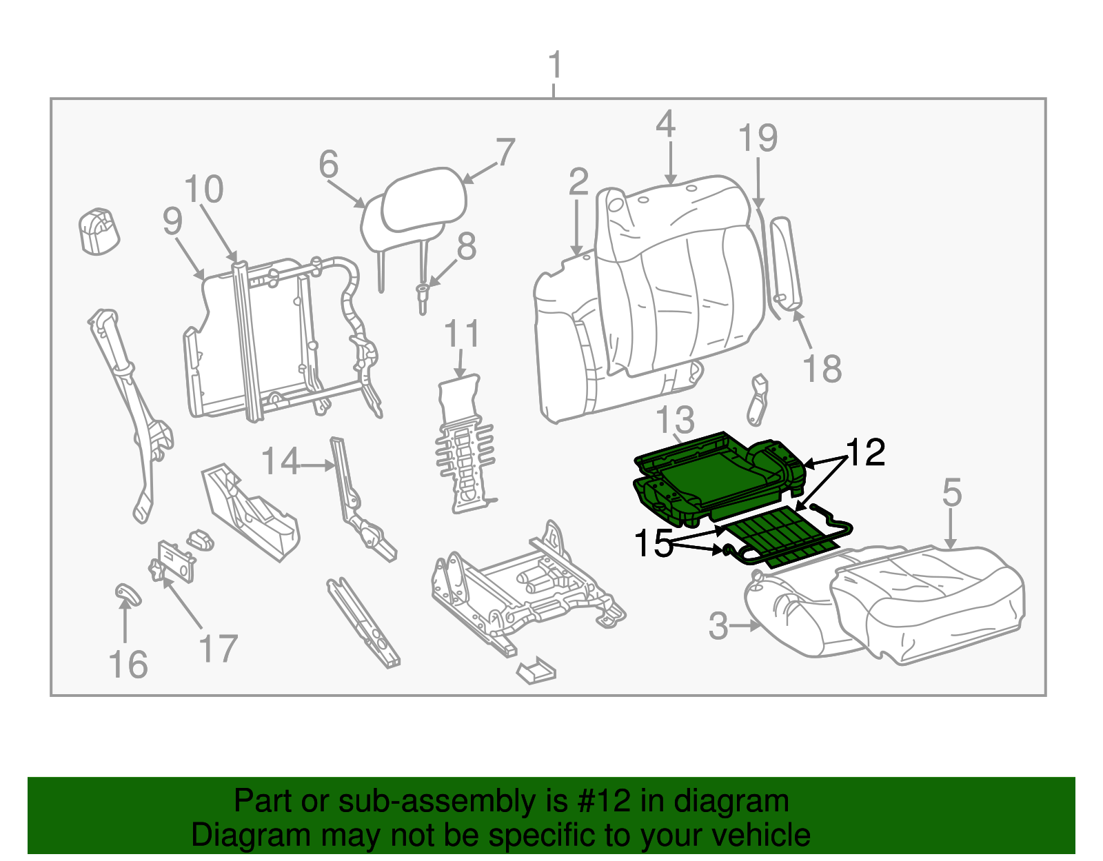 Frame, P/Seat Cushion - GM (88943306)