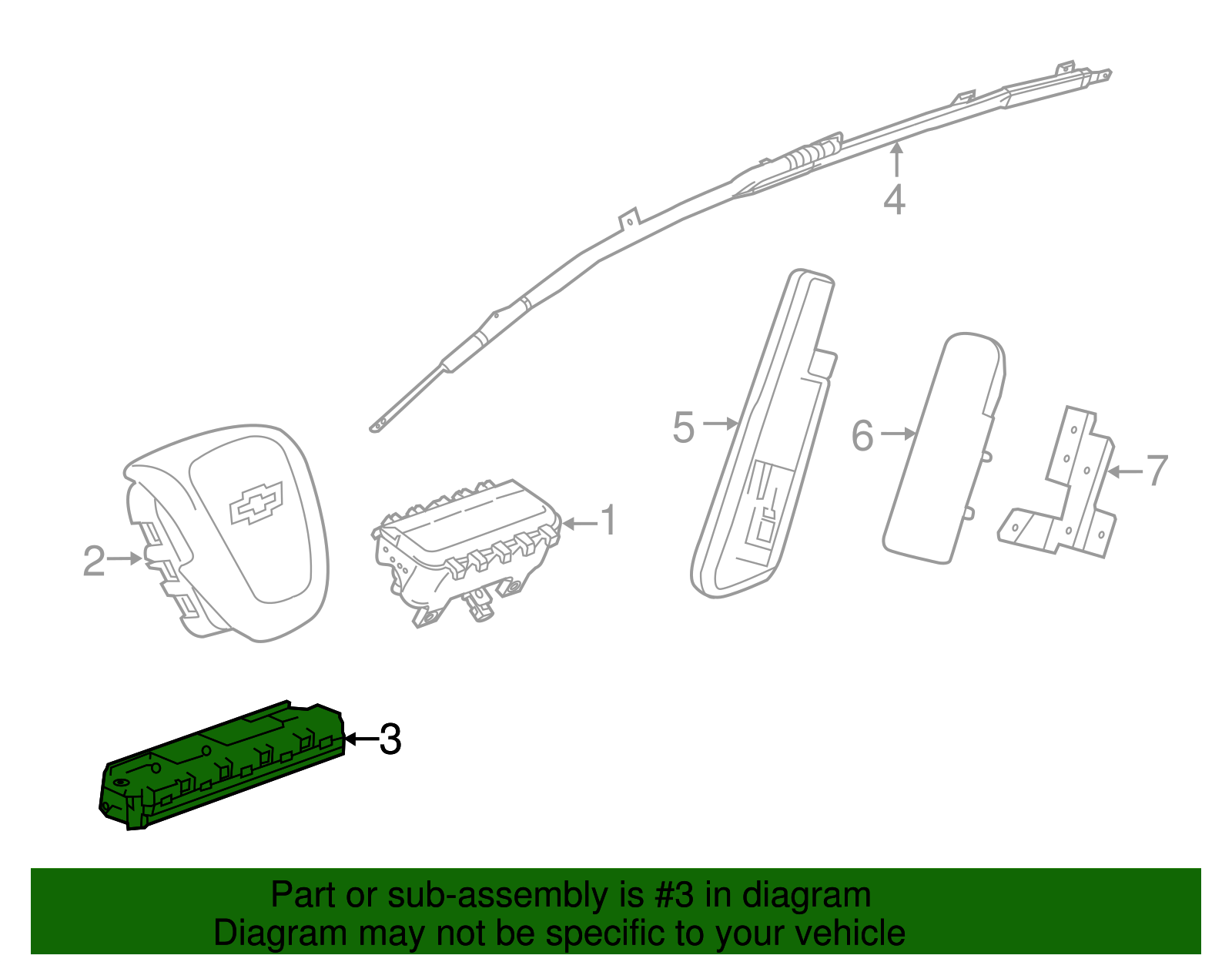 Passenger Side Lower Instrument Panel Airbag - GM (95259945)