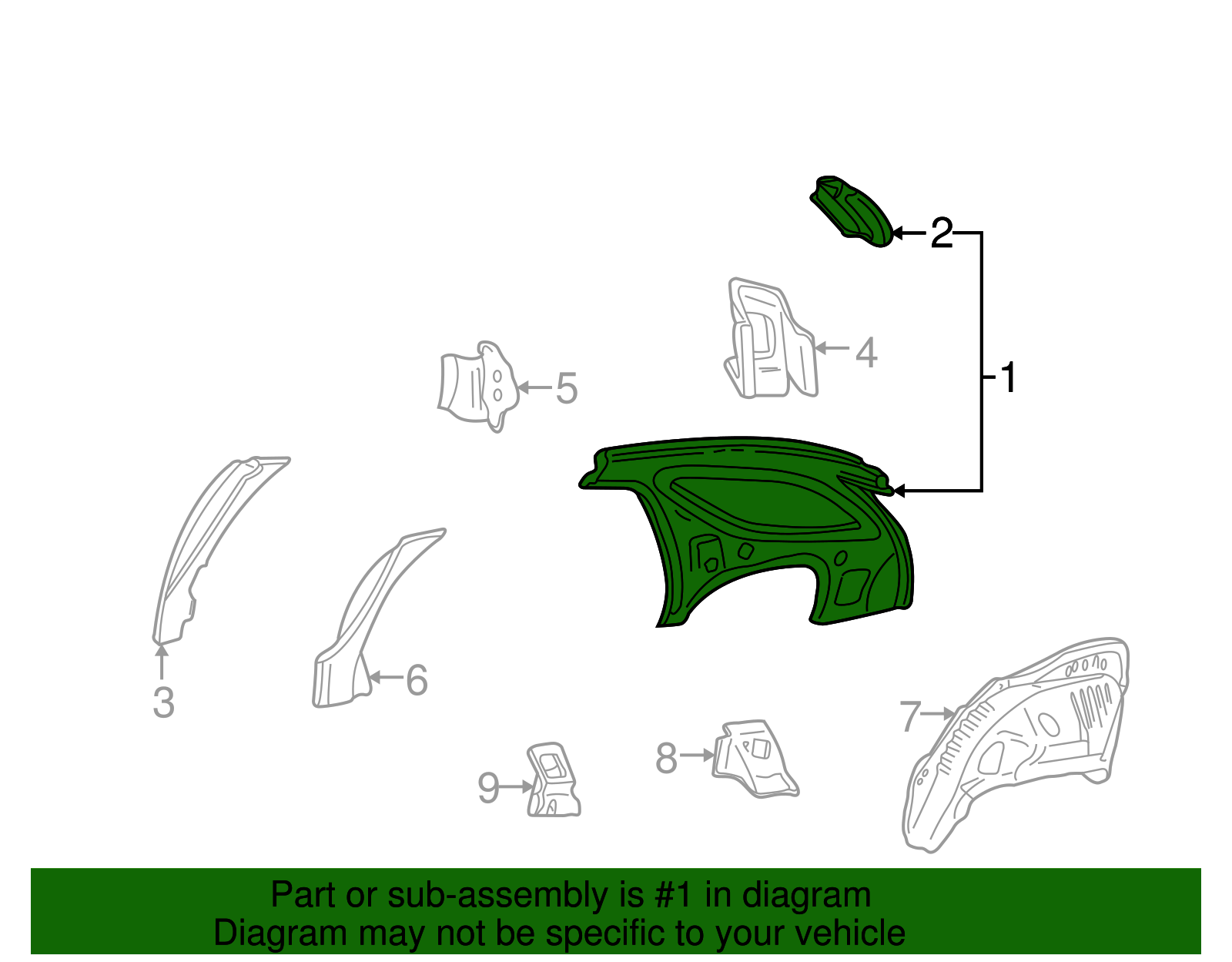 Inner Panel - Ford (YF1Z-7427790-AA)