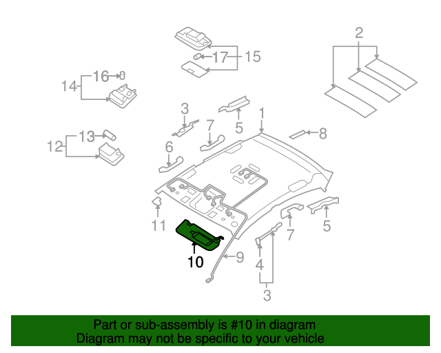 Right Genuine Hyundai 85202-2L440-4W Sun Visor Assembly Right Genuine Hyundai 85202-2L440-4W Sun Visor Assembly