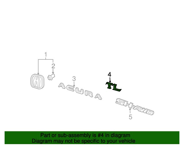 75722SEPA01 Nameplate 20072014 Acura TL Acura Express Parts