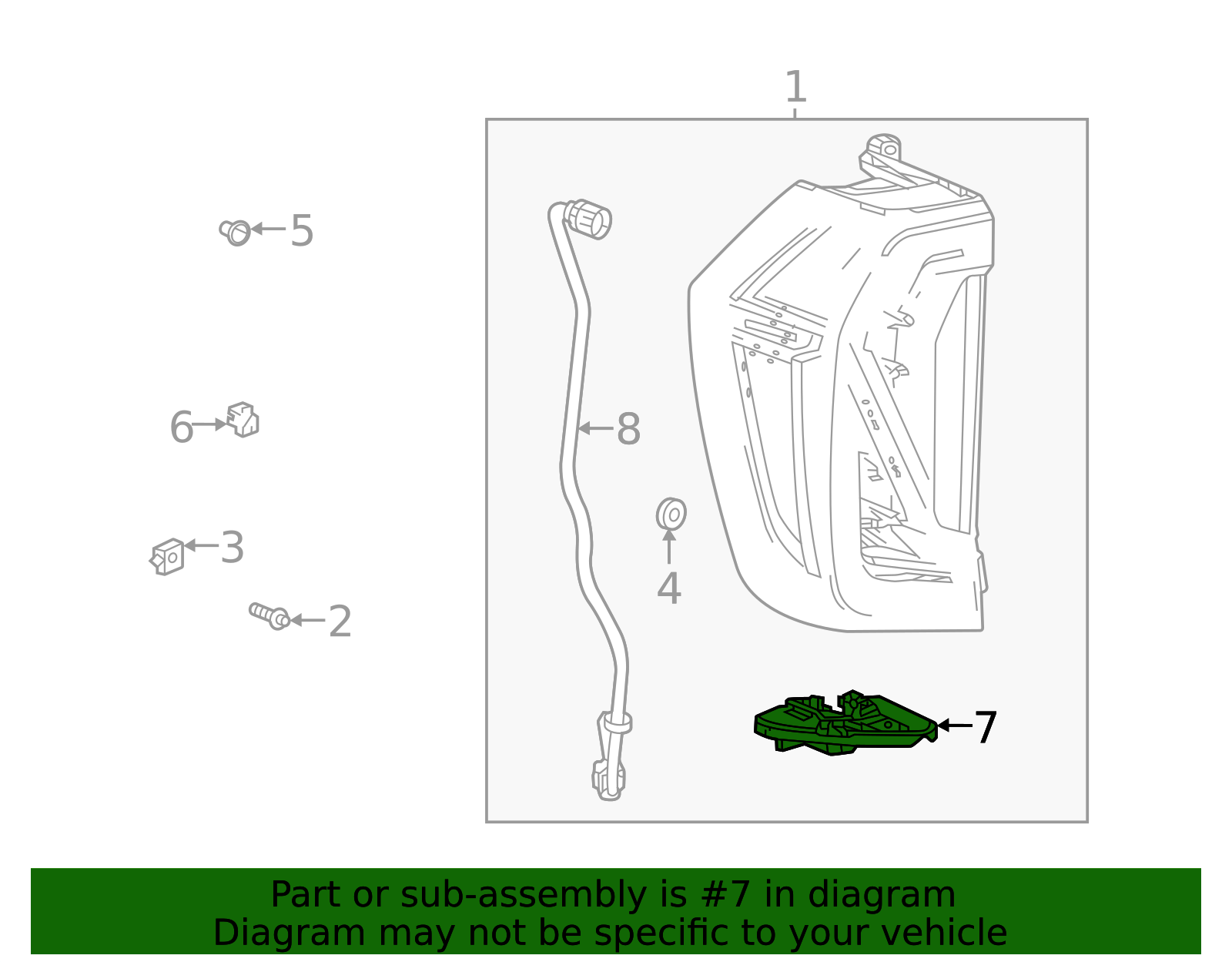 Rear Passenger Side Bumper Fascia Tail Lamp Opening Bracket - GM (84394696)